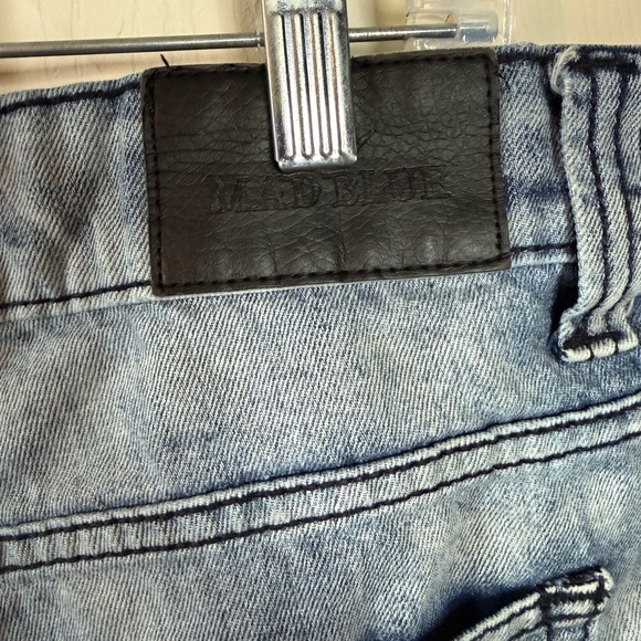 Mad Blue Distressed Denim Men’s Shorts Size 36 100% Cotton - Picture 9 of 12